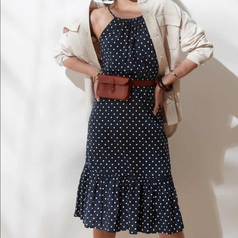 New Banana Republic cotton polka dot dress